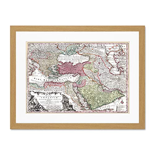 Carte de l'Empire Ottoman déco murale vintage prête à poser sans cadre supplémentaire