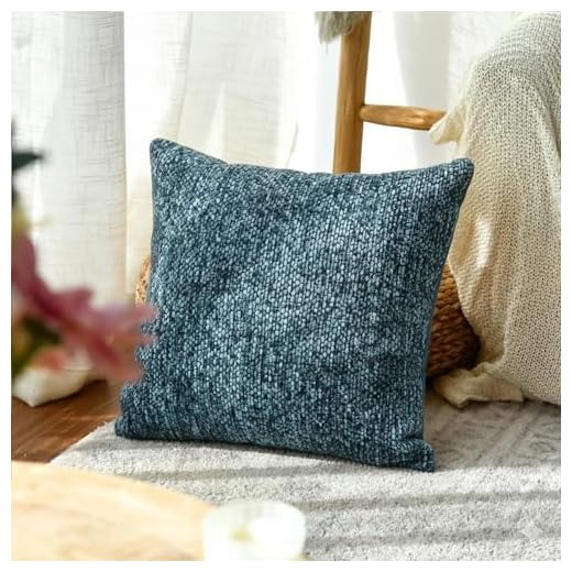 Woven Texture Throw Pillow Cover Decorative Cushion Case with Hidden Zipper for Sofa Couch Bed Office Living Room Home Indoor Decor Use(Blue)