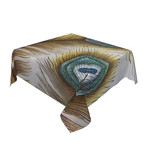 Nappe imperméable plumes de paon lavable et infroissable pour la maison