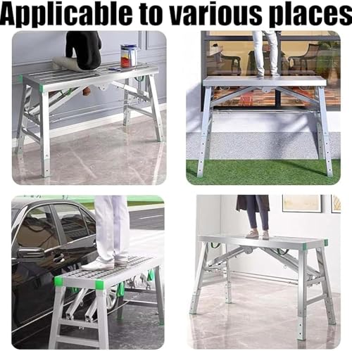 Andamio plegable portátil anticaídas con altura regulable y plataforma de 200 cm 5