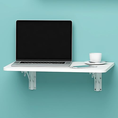 Escritorio plegable simple para computadora, color blanco, ahorra espacio, ecológico, resistente, versátil, fácil de instalar, ideal para