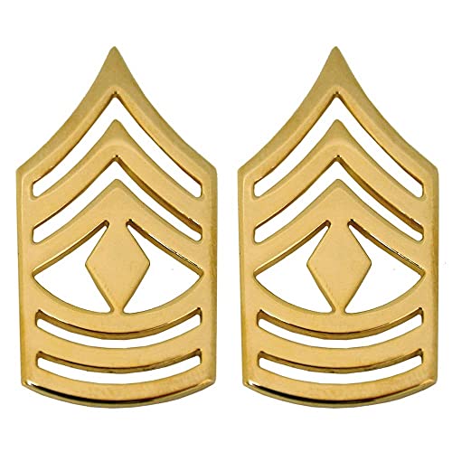 Army First Sergeant Enlisted Rank Gold Pin-On - Set
