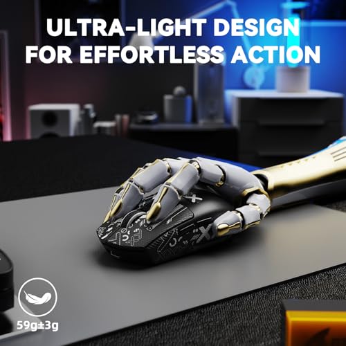 Image of MAMBASNAKE ATTACK SHARK G3PRO Wireless Gaming Mouse with RGB Magnetic Charging Dock, Tri-Mode-2.4G /USB-C Wired /BT,25K DPI,PAW3311 Optical Sensor,59g Ultra Lightweight,Slip Grip Tape for PC /Mac(Black)