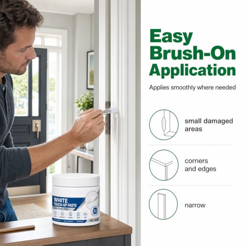 Image of White Furniture Touch-Up Paste with Brush, 40g Wood Repair Filler (White*1)