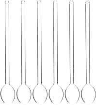 DOITOOL Coffee Bar 6pcs Clear Glass Stirring Spoon - Handled Coffee Stirrers Ice Tea Spoon Glass Stirring Spoon Rod for Tea Sugar Bar Partys Coffee Bar Accessories