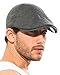 ililily Soft Cotton Newsboy Flat Cap Ivy Stretch-fit Driver Hunting Hat Dark Grey