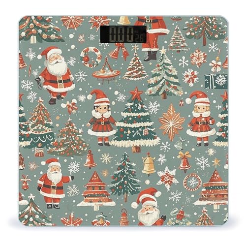 Báscula digital de baño con pantalla LED clara y vidrio templado miniatura 1