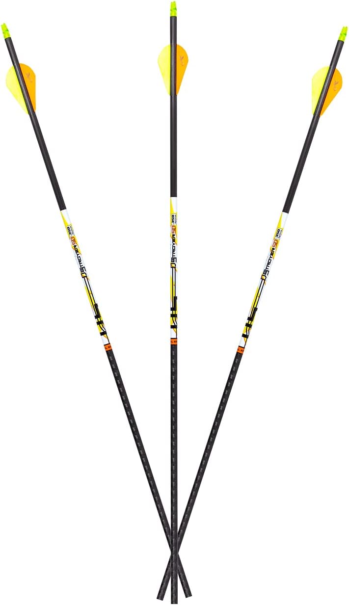 Carbon Express D-Stroyer SD 400 Spine, 6-Pack of Fletched Arrows, Available in 350 & 400 Spine