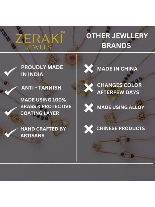 Image of Zeraki Jewels Gold Plated Artificial Stones and Beads Shamita Infinity Mangalsutra For Women