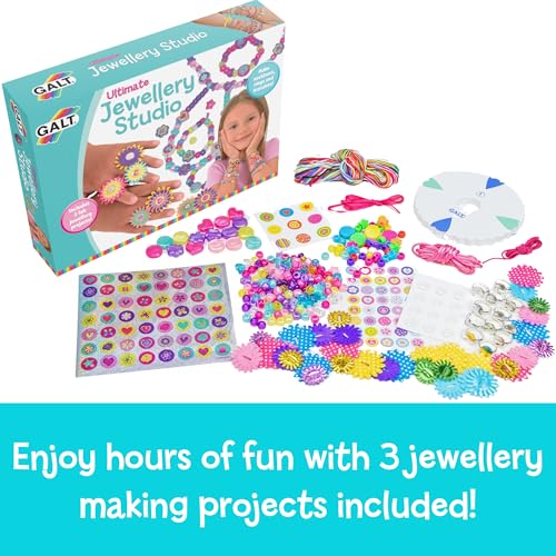 Galt Ultimate Jewellery Studio - Create Your Own Jewellery Craft Kit for Kids - Childrens Bracelet & Necklace Making Kit, Arts & Crafts Creative Case - Make Necklaces, Rings & Bracelets - For Ages 5+ - Image 8