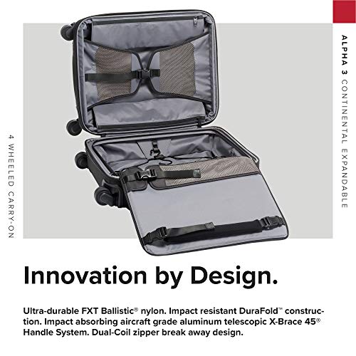 Tumi Alpha 3 Continental Expandable 4-Wheeled Carry-On - Weekend And Short Trip Travel Luggage - Black #TOP2