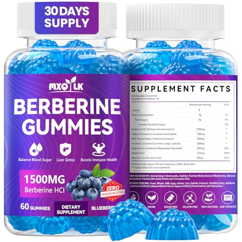 Berberine Gummies 1500mg – High Potency Berberine Supplement with Ceylon