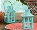 Kate Aspen Mini Decorative Lantern,Vintage Metal Tealight Candle Lanterns, Centerpiece for Wedding Table, Accent Piece & Party Favor, Turquoise - 12 Sets(Small)