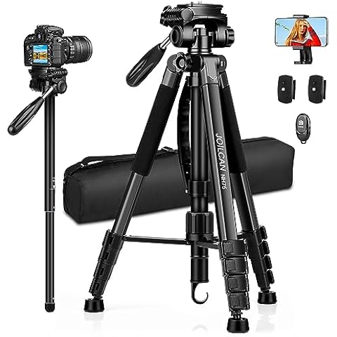 JOILCAN 73" Aluminium DSLR Tripod with Remote Cover