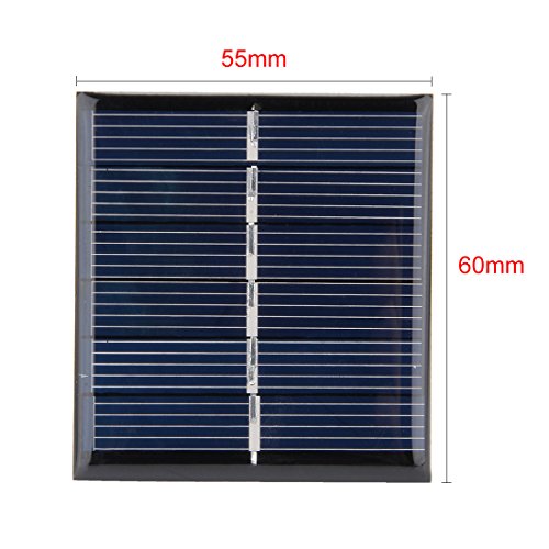 sourcingmap 5Pcs 3V 110mA Poly Mini Solar Cell Panel Module DIY for Light Toys Charger 60mm x 55mm - Image 3