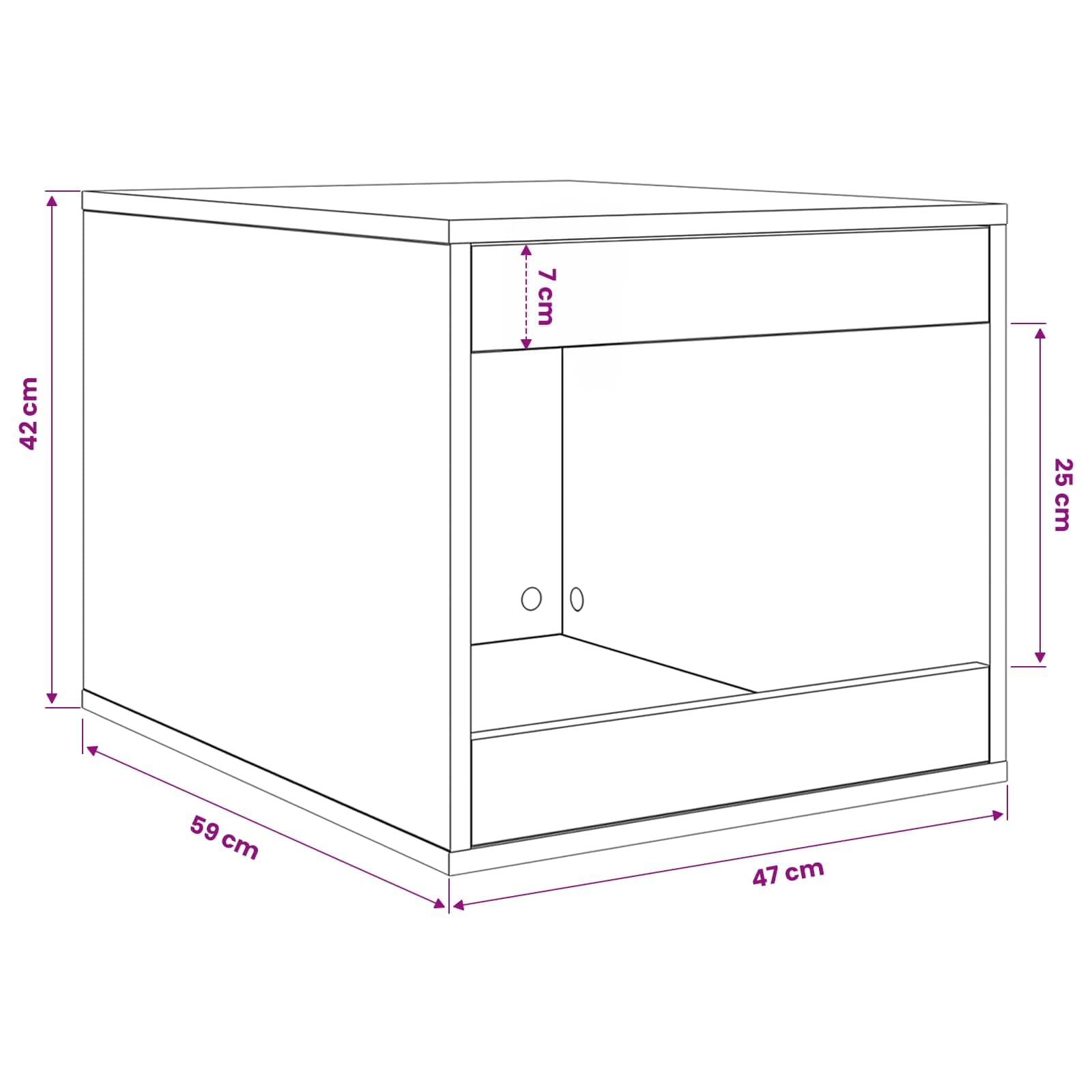 Katzenstreu Box Umzäunung in Schwarz Eichen-Optik aus Holzwerkstoff 47 x 59 x 42 cm, langlebig und stabil für Wohnzimmer, Indoor Nutzung, pflegeleicht und modernes Design