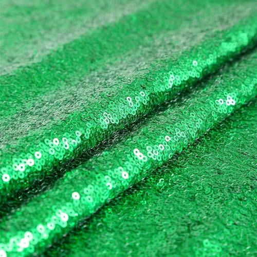 Image of Green Sequin Backdrop Curtains-4 Panels 2FTx8FT Green Backdrop for St Patricks Day, Glitter Party Decorations Background Drapes for Wedding Birthday Anniversary Graduation Photo Booth Decor