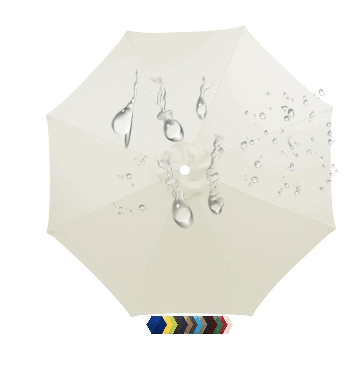 ILiemao Umbrella Replacement Cloth 6 Arms/8 Arms Replacement Parasol Canopy Cover 2m 2.30m 2.5m 2.7m 3.0m Outdoor Patio Garden Umbrella Canopy Market Patio Canopy Cover(M8,300 cm 9.8ft 6 Ribs)