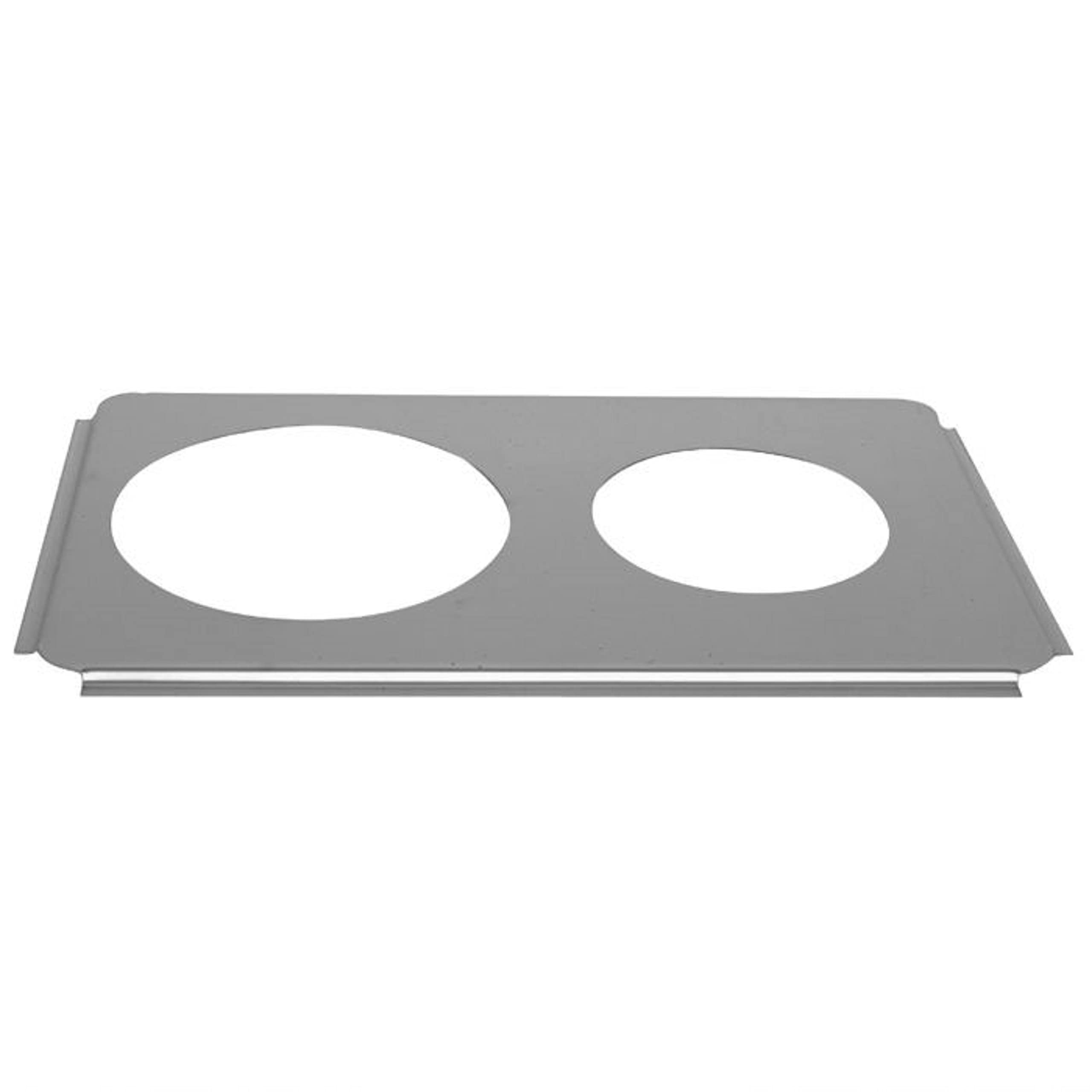 TrueCraftware- 2 Hole Stainless Steel Steam Table Adapter Plate 6-1/2” and 8-1/2” fits 4 qt and 7 qt. Inset Pans- for Soup Station Soup Warmer Soup Chafer Applicable for Kitchen Catering Restaurant