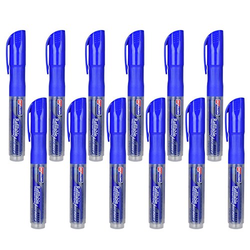 SKYGLORY Dry Erase Markers, Dry Erase Pens,Low Odor,Bullet Tip,Medium Point,12-count Blue