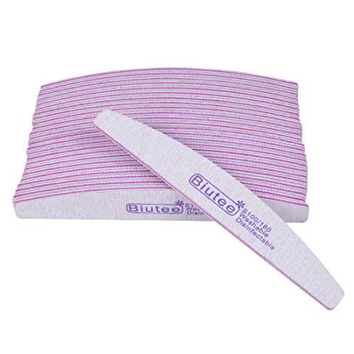 Biutee 10Pcs Nail Files 100 180 Grit Double Sided Nail Buffer Manicure Tools Sanding for Manicure
