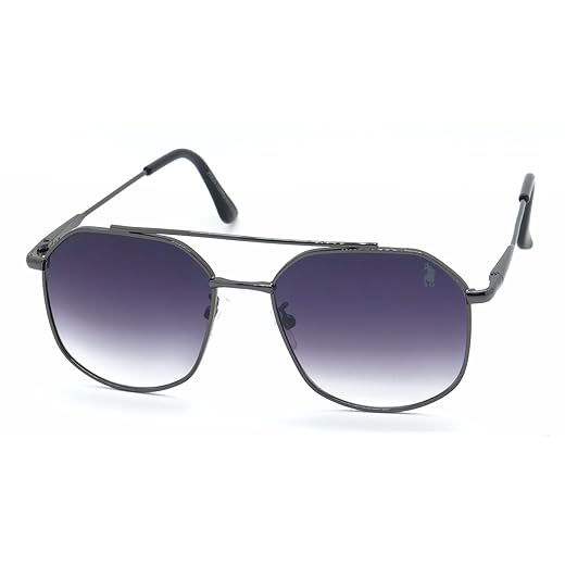 Óculos de Sol Aviador Casual Unissex Polo London Club, feito em Metal Stainless Steel e lente em Policarbonato com Proteção UV400 Kit contém Case Couro ECO Ref VT5805