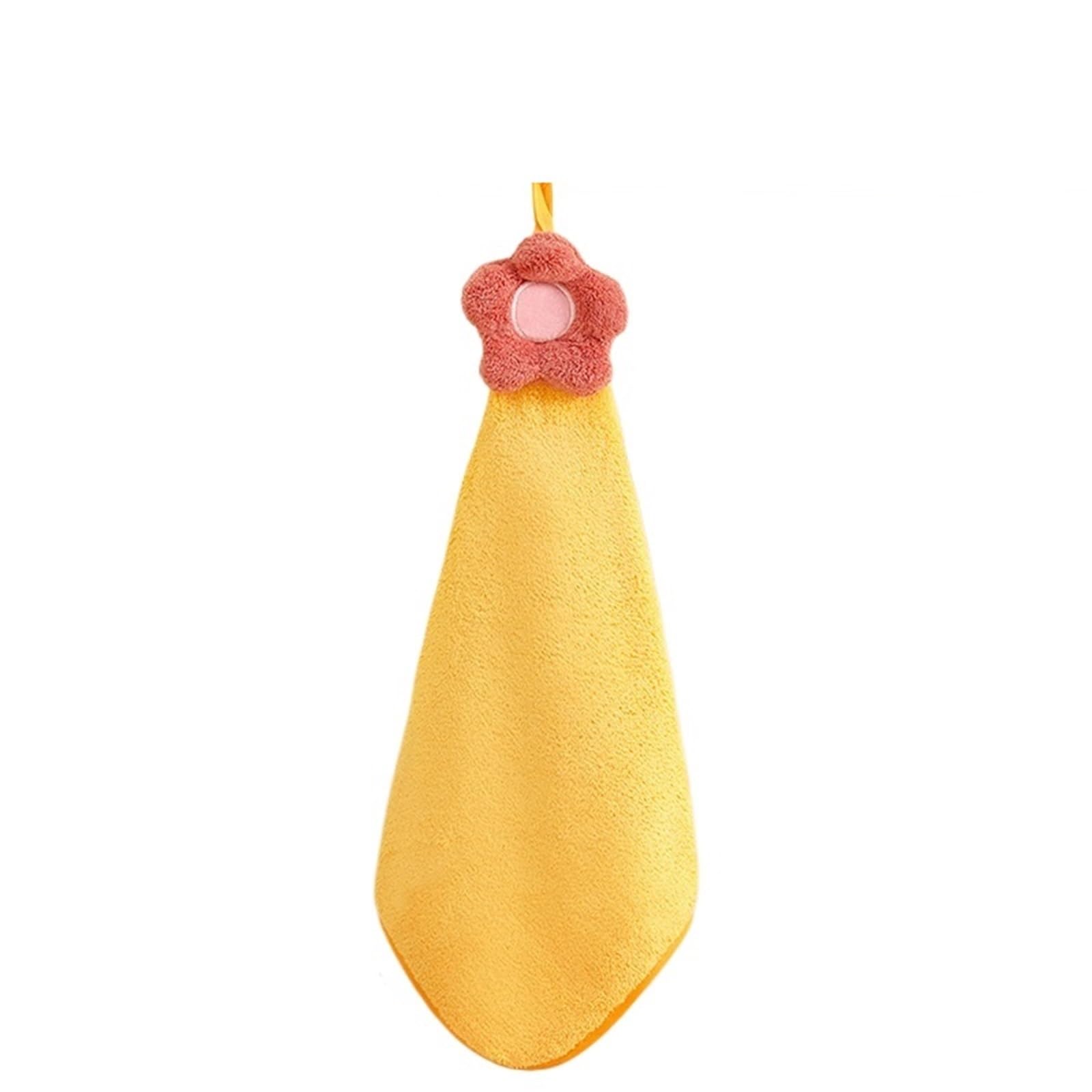 FGUJSUR Hand Towels 2PC Cute Hand Towels Super Absorbent Microfiber Kitchen Towel Strong Water Absorption Quick Dry Wipe(Yellow)