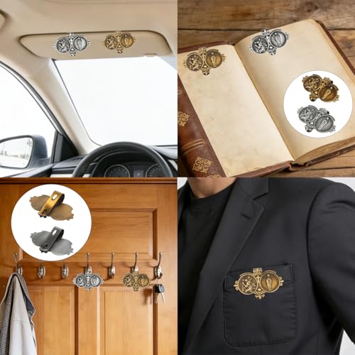 Image of 2-Pack St. Christopher Medal &Virgin Mary the Highway for Gold Car Visor Clip, Religious Catholic Medal for Driving Safety, Spiritual Gift for Men, Women, Teens & Parents