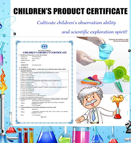 Kids Science Experiment Kit with Lab Coat Scientist Costume Dress Up and Role Play Toys Gift for Boys Girls Kids Age 5 - 11 Christmas Birthday Party