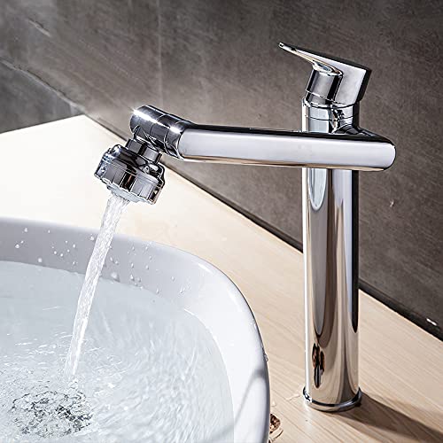 Mitigeur de cuisine chromé MOCHAMIK, robinet rotatif monotrou eau chaude et froide pour évier B