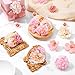 Nogeqi 42PCS Fake Flower Heads, Silk Pink Artificial Flowers for Crafts DIY Wreath, Centerpieces, Home Decoration, Faux Cake Flowers for Wedding Bridal Party Baby Shower Supplies