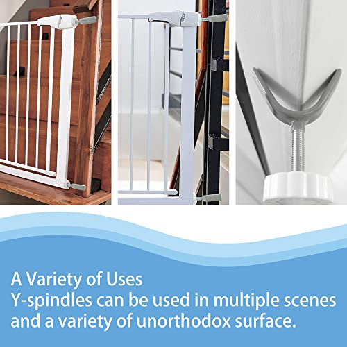 Baby Gate Banister Adapter Y-Spindle Rods - For Pressure Mounted Baby And Pet Safety Stair Gates With Extra Long Wall Mounting Screws Rod & Bolts (Y-Grey-2 Pack) #TOP4