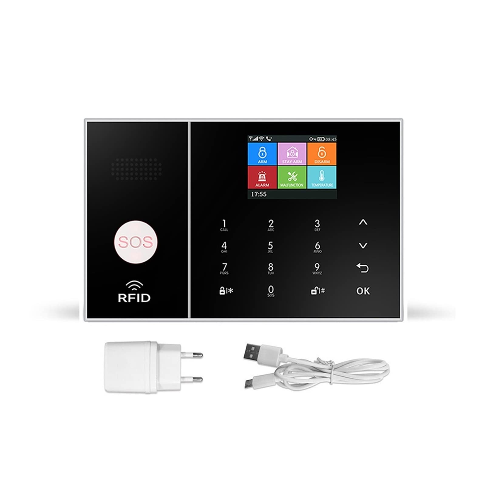 WiFi GSM / 2g Système d'alarme de sécurité à Domicile sans Fil avec capteur de Mouvement Tuya Vie Intelligente App(PG108-2G-C)