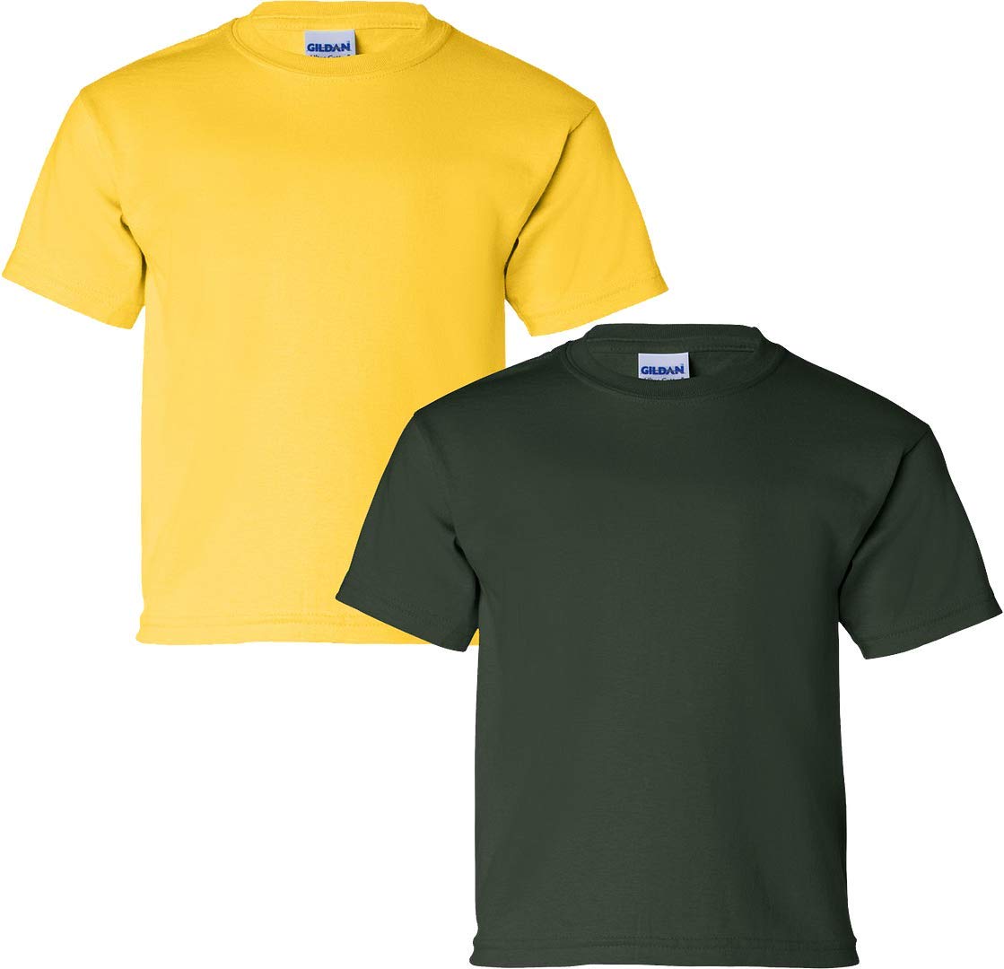 Gildan Kids' Ultra Cotton Youth T-Shirt, 2-Pack XL-Daisy-Forest