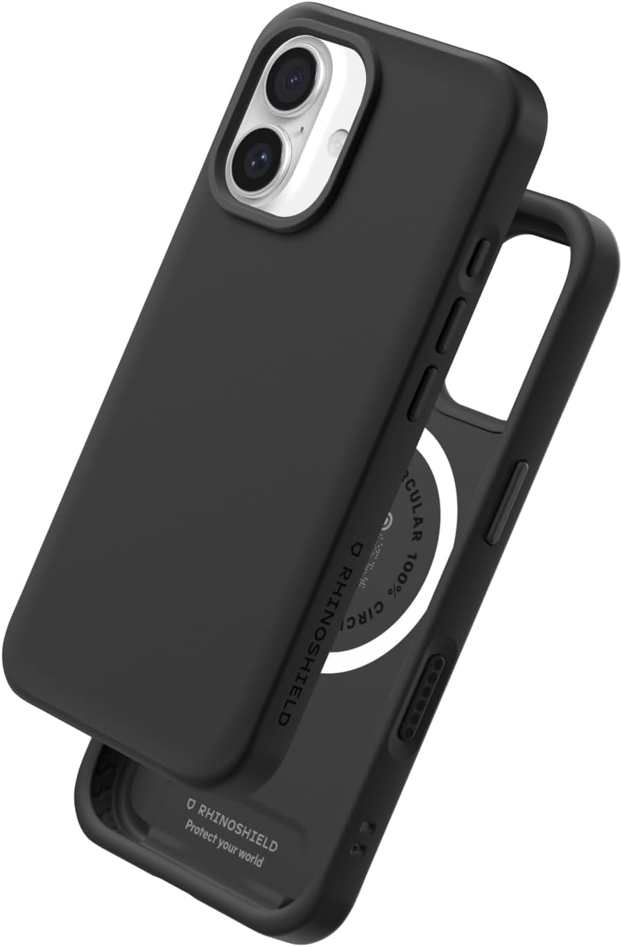 RhinoShield Case Compatible with Magsafe for iPhone 16 | SolidX - Reinforced Shock-Absorbing Slim Design Protective Cover with 3.5M / 11ft Drop Protection - Classic Black