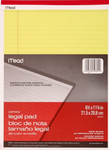Bloc-notes Legal Pad Mead jaune A4 pour vider son esprit et s'organiser au bureau