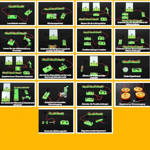 Kit de experimentos de física para electricidad y magnetismo - Kit básico de inicio de circuito para laboratorios de ciencias de escuela secundaria y estudiantes junior, experimentos de
