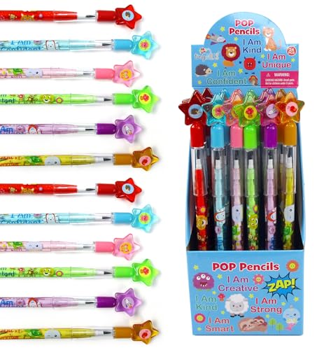 Crayons pop à messages positifs pour encourager la créativité à l'école | 24 pièces