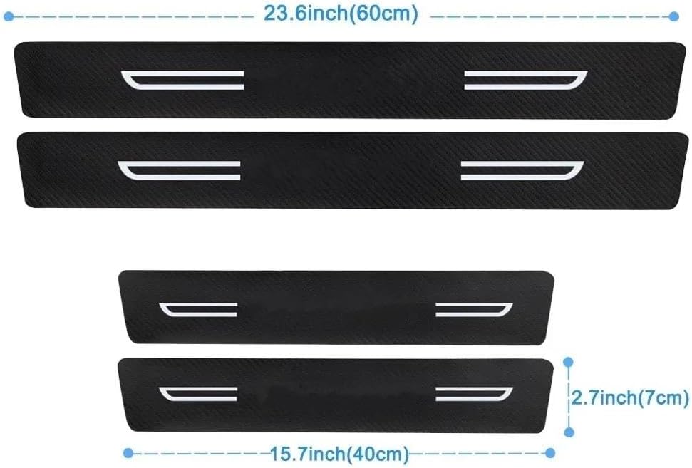 に適合 C-HR カーボンファイバー スレッショルド シル スカフ プレート デカール プロテクター ステッカー トランク バンパー