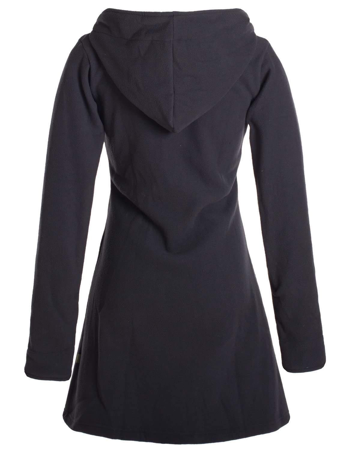 Vishes - Alternative Bekleidung - Einfarbiger Eco Fleecemantel mit Kapuze