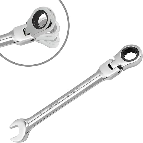 Miniatura 8 de HARSKIYER Llave de trinquete de cabeza flexible de 0315in llave de trinquete métrica llave de trinquete reversible llave de trinquete de cabeza