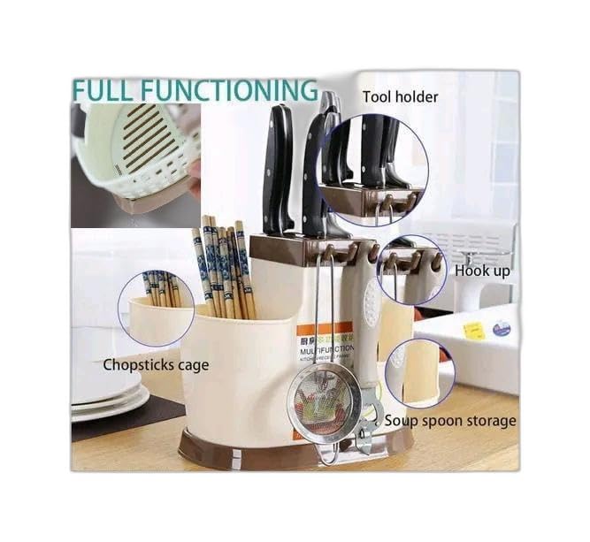 Plastic Cutlery Chopstick Holder Stand and Knife Organizer Drainer Basket Water Draining Tray for Small Kitchen Tool with 3 Hanging Hook|design – 2606 for home and kitchen Plastic Cutlery Chopstick Holder Stand and Knife Organizer Drainer Basket Water Draining Tray for Small Kitchen Tool with 3 Hanging Hook|design – 2606 for home and kitchen