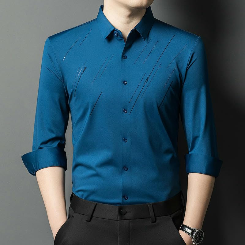 Camisa informal de rayas con diseño transpirable y botones de ajuste slim 2