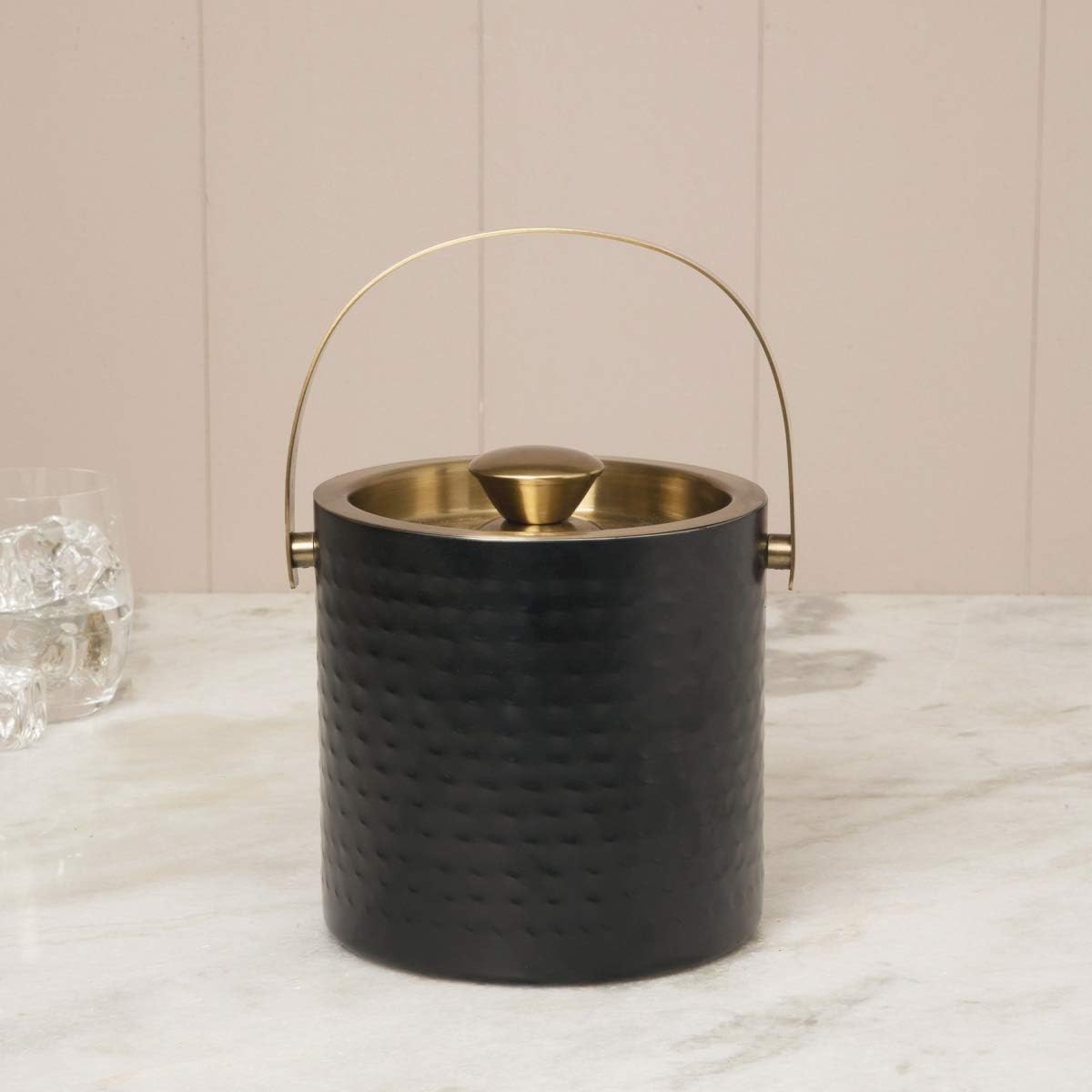 Home Centre Wexford_Prescot Solid Ice Bucket - Stainless Steel - Ice Bucket 16 cm x 23.5 cm -Gold