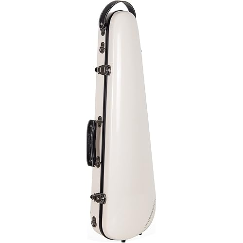 Crossrock Fiberglass Case fits 4/4 Full-Size Violin with Removable Shoulder Straps-Milky White (CRF1020VMW)