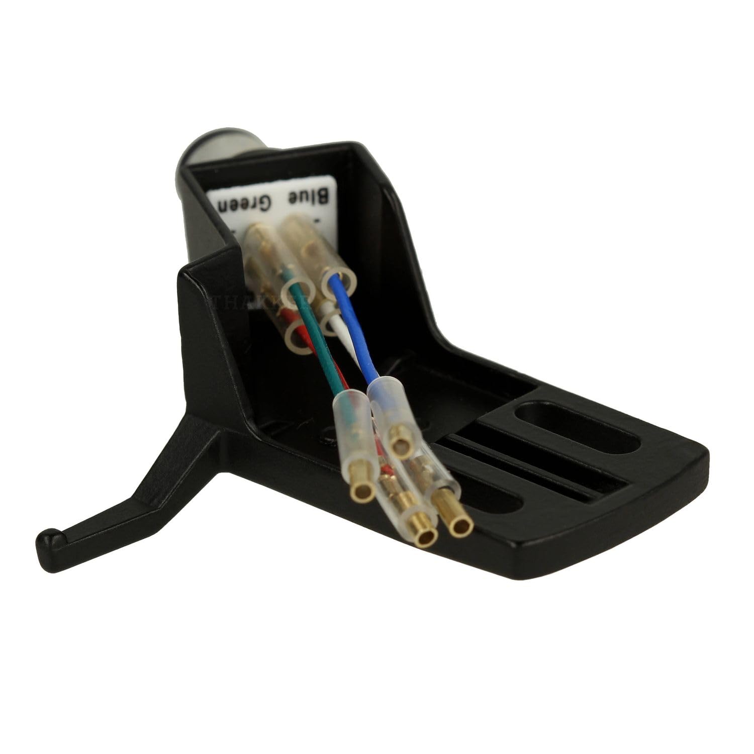 THAKKER CHS-13 - Coque de tête Angulaire en Aluminium léger - Noir | Connecteur SME | pour tonearms Droits | INCL. Câbles Coquille de tête | Cranked Headshell