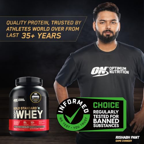 Image of Optimum Nutrition (ON) Gold Standard 100% Whey Protein Powder 5 lb (+10% Extra), 2.5 kg (Vanilla Ice Cream), for Muscle Support & Recovery, Vegetarian - Primary Source Whey Isolate