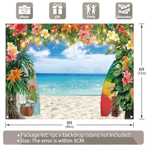 Fondo Fotográfico Tela Tropical Playa 8x6ft miniatura 3
