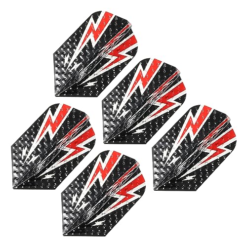PATIKIL Slim Dart Flights, 5 Pack Aluminum Foil Unique Design Dart Accessories for Steel Tip Dart and Soft Tip Darts, Black Red