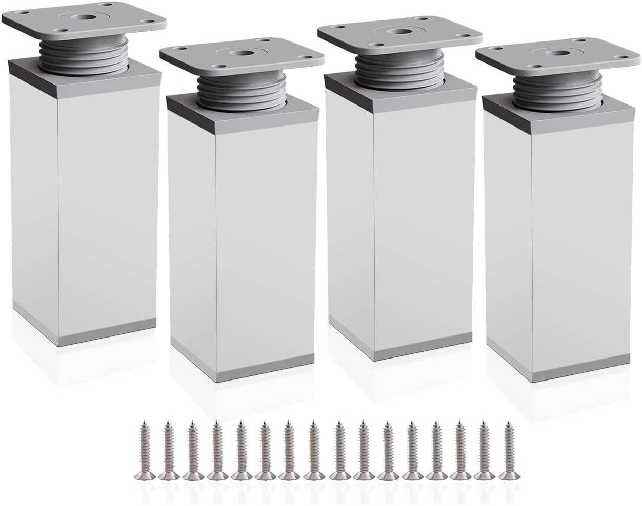 4 Pcs Pied Meuble Reglable Pied De Meuble Reglable 25-42 Cm Pieds De Salle De Bain Meubles Salle